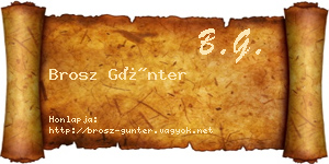 Brosz Günter névjegykártya